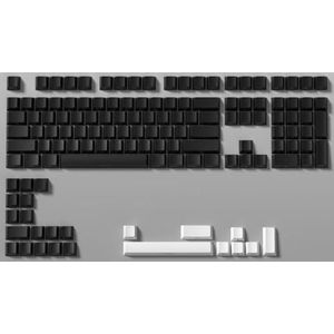 QPSJXN PBT double shot keycaps zwart en roze profiel lichten 136 met MX Switch -toetsenborden compatibel (HHB-Cherry)