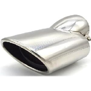 Auto Uitlaat Tips Tail Voor Mitsubishi Voor Outlander Auto Staart Keel Rvs Auto Uitlaat Tip Pijp Cover auto einde uitlaat pijp (Color : Zilver)