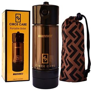 CIRCE CARE draagbaar reisbidet met drukpomp, geen batterij, niet knijpen; Mobiele bidetsproeier; voor kamperen en buitenshuis; Peri-fles voor postpartum, aambei, perineale verzorging