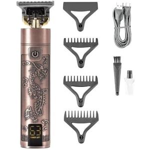 Tondeuse voor mannen, tondeuse T9 haarsnijmachine elektrische tondeuse draadloze kapselmachine digitaal display tondeuse voor mannen (kleur: rood)