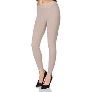 SOFTSAIL Leggings voor dames, klassieke dameslegging van katoen, yogabroek, elastische broek, halfhoge taille, lange dameslegging, wandelen, sport, mode, Beige, M