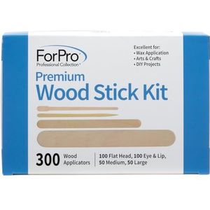 ForPro Premium houtstick, 300-delige set, niet-steriel, diverse ontharingsapplicators voor gezicht en lichaam, 300 stuks