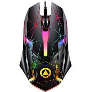 Tityvirnix Bedrade Gaming Muis Optische Sensor 7 Kleuren Lichten voor Laptop Ster Patroon Ca. 123x66x37mm