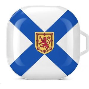 Nova Scotia vlag oordopjes hoesje compatibel met Samsung hard shell beschermhoes wit stijl