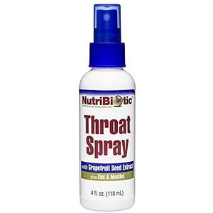 NutriBiotic - Throat Spray met GSE, 4 fl. Oz | Gentle and Soothing Sore Throat Support met Grapefruit Seed Extract, Zink & Menthol | Alcoholvrij & Non-Medicated