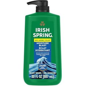 Irish Spring Heren Body Wash with Pump, Moisture Blast, Heren Shower Gel, 180 oz Pomp