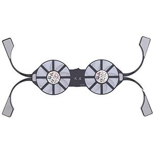 Computer koelventilator, DualFan geluidsarm opvouwbaar notebook koeler laptop koelpad met blauw LED-licht voor thuis voor kantoor computer (zwart)