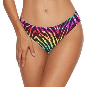 Anantty Badmode voor dames, bikinibroekje, kleurrijk, regenboog, zebraprint, zwembroek, zwembroek, voor meisjes en vrouwen, Meerkleurig, XL