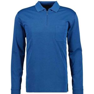RAGMAN - Poloshirt - Blauw mêlee - Lange Mouwen - Regular Fit