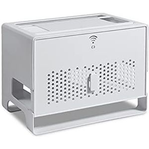 FYGZ Multifunctionele stofdichte WiFi draadloze router opbergdoos plank, kabelbeheerdozen creatieve decoratieve opbergdoos, thuis en op kantoor, wifi-router verstelbare routerplank (grijs)