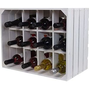 Kistenkolli Henry flessenrek, wit, afmetingen ca. 50 x 40 x 30 cm, kastkist, flessenrek, wijnrek, appelkist, wijnkist