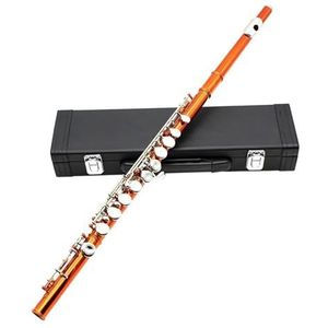 fluit voor beginners 16-holes C-sleutelfluit Voor Beginnende Studenten Met Dooshandschoenenaccessoires (Color : Orange)
