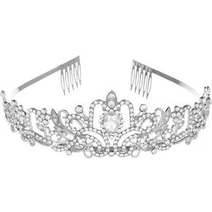 Verjaardag Riem Kroon Grappige Hoed Prinses Meisjes Goederen Decoratie 1 Jaar Feest Rose Goud Dames (Color : Silver crown)