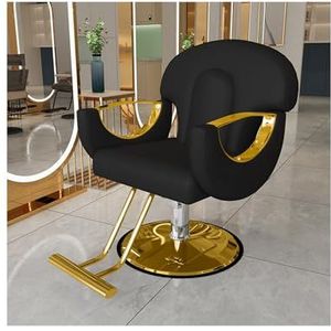 YYUINU Kappersstoel, vintage salonstoel, hydraulische verstelbare kappersstoel, 360 graden rollende draaibare, multifunctionele shampoo tattoo-stoel, met voetsteun, zwart
