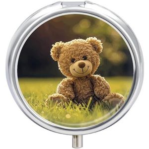 Pillendoosje Reizen Pil Organizer Zitten op het Gras Gedrukt Leuke Pillendoos Handige Pillendoos Geschikt om in zakken en zakken te worden geplaatst