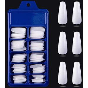 RUSTOO - Ballerina Valse Nail Tips - Wit - Volledige Cover - 100 Stuks - DIY Acryl Nail Art