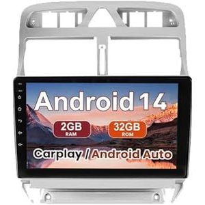 Android 15 Autoradio 9 inch touchscreen voor Peugeot 307 2002-2013 Autoradio Navigatie met Carplay met GPS navigatie Bluetooth FM USB Steering Wheel Control(X9 8G+256G)