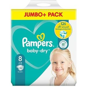Maat 8 Baby Dry Jumbo + verpakking met 52 stuks