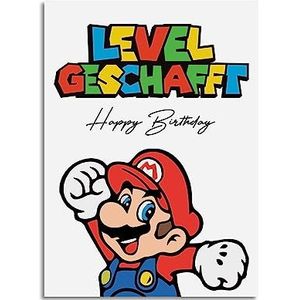 Nastami Super Mario Verjaardagskaart LEVEL GEMAAKT Cadeau Vrienden