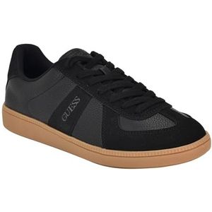 GUESS Heren Bishan Sneaker, Zwarte kauwgom Multi 002, 42.5 EU