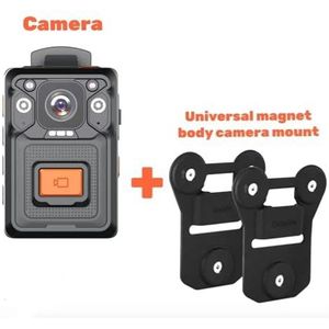 Mini Body Cameram, 1512P HD GPS-politiecamera, 3500mAh batterij op het lichaam gedragen camera, waterdichte DVR met audio-opname voorkant REC-knop voor Pet Walking, Werk, Reizen(32GB,Cam and Magnet Mo