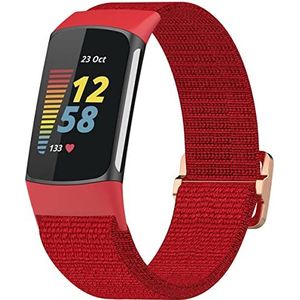 Shieranlee Nylon band compatibel met fitbit Charge 5 riem, vrouwen mannen elastische smartwatch rekbare banden, zachte sport vervangende armband