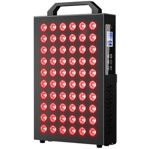 Fumitt Rood lichttherapie, LED-apparaat met dubbele chip klinische kwaliteit met LCD-display, timer, bijna-infrarood licht 630nm 660nm 810nm 830nm 850nm, ideaal voor gezicht, lichaam, pijnverlichting