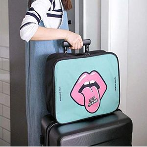 WZhen Grote capaciteit reistas waterdichte cosmetische opbergtas toiletartikelen organisator mode bagage - S roze