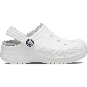 Crocs Baya gevoerde klomp voor kinderen, Wit Licht Grijs, 34/35 EU