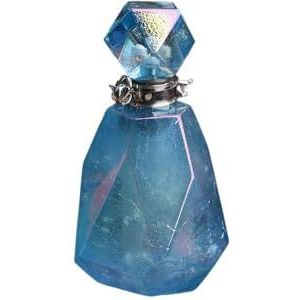 Natuurlijke paarse Agaat rokerige kleur kwarts regenboog fluoriet steen gouden parfumfles hanger for ketting maken vrouwen sieraden (Color : Blue Quartz Silver)