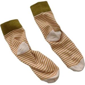 YIJIANUO Vrouwen Sokken Koreaanse Stijl Gemengde Kleur Vrouwelijke Gestreepte Sokken Ademend Warm Casual Meisjes Crew Sokken Korte Comfortabele, Beige Oranje Gestreept, One size