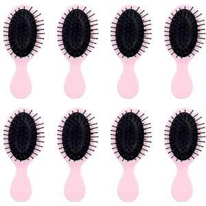 8 Pack Mini Nathaar Borstels, WINCUR Kleine Ontwarrende Ontwarrende Haribrushes voor nat en droog haar met gemakkelijke knopen zonder tranen of breuk, Perfect voor bruidsmeisje geschenken en