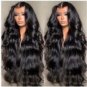 pruiken 8-40 Inch Body Wave Lace Front Pruiken Menselijk Haar Pre Geplukt met Baby Haar Braziliaans Maagd Haar Transparant HD Remy Menselijk Haar Pruiken for Zwarte Vrouwen pruik(13X4 Lace Wig 150 Den