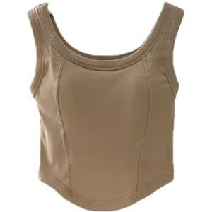 FSUFW Opgeschort Vest Met Borstkussen Vaste Cup Bodem BH-Vest voor Vrouwen