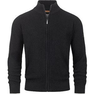 Indicode Heren INLayton Cardigan | Gebreid vest met opstaande kraag Black S