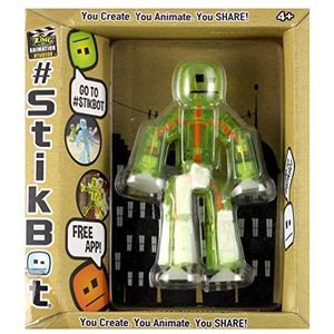 Stikbot, doorschijnende lichtgroene stikbot-actiefiguur [gloeit in het donker], 3 inch door Zing