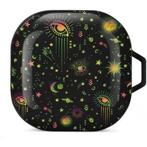Ruimte Galaxy Constellation Oordopjes Hoesje Compatibel met Samsung Hard Shell Beschermhoes Zwart-Stijl