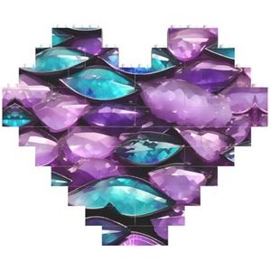 Zeemeermin pastelroze paars Aqua legpuzzel - hartvormige bouwstenen puzzel-leuk en stressverlichtend puzzelspel