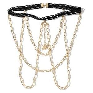 Vrouwen Beenketting Been Kettingen Overdreven Gepersonaliseerde Kant Stretch Touw Vlinder Spider Kever Dier Been Kettingen Dij Sieraden, Eén maat, metaal, Agaat