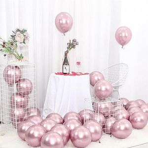 Feestdecoraties 20 stuks roségouden confetti metalen ballon gelukkige verjaardag decoratie eerste verjaardag jongen meisje feestbenodigdheden baby 1e jaar decor (kleur: lichtroze)