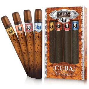 Cuba Variety Set Met Vier 35 ml Sprays: Red, Blue, Gold en Orange