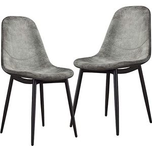 GEIRONV Moderne set van 2 eetkamerstoelen, keuken slaapkamer lounge zijstoelen zwart metalen poten fluwelen gestoffeerde rugleuning stoel Eetstoelen (Color : Blue, Size : 38x40x86cm)