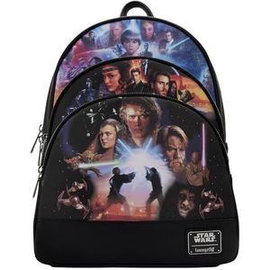 Loungefly Star Wars Trilogy 2 Triple Pocket Mini Rugzak, Multi, One Size