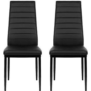 THINFAR Set van 2/4/6 stoelen voor de eetkamer, modern, verschillende kleuren (zwart/2) 1014, zwart, 2, 42 x 48 x 98 cm