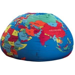 Zitzak Stoel Wereldkaart Globe Luie Fauteuil Met Vulling Zitzak Tatami Elastische Stof Bank Poef Mode Zitzak Ligstoel