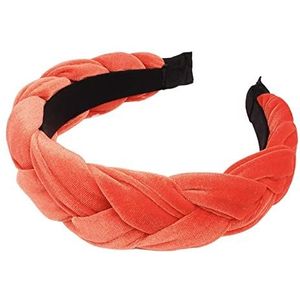 Hoofdband voor dames, gevlochten, twist-cadeau, hoofdbedekking, effen, brede verhoogde fluwelen haarband, stylinggereedschap, oranje