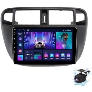 Android 14.0 2 Din Autoradio 9"" Touchscreen Auto Stereo voor Honda Civic (EJ/EK/EM) 1995-2001 met Draadloze Carplay Android Auto GPS navigatie AHD Omgekeerd beeld Stuurwielbediening(P5(6G+128G))