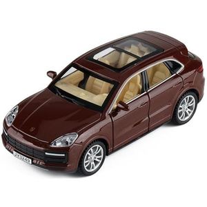 Prachtig Auto model 1:32 Legering Diecast Auto Modellen For Cayenne SUV Simulatie Geluid En Licht Trek Speelgoed (Maat : Brown)