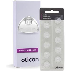 Oticon Minifit Bass dubbele lucht gehoorapparaat koepels 8 mm (medium) van Oticon, Bernafon, Sonic, Philips, MiniRite (1 verpakking/10 koepels)