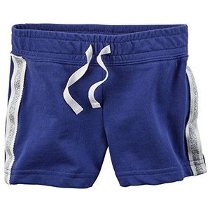Carters Baby Girls Sparkle Side Stripe French Terry Shorts, blauw patchwork, 24 maanden